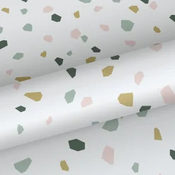 Walls4You papier peint imitation terrazzo multicolore sur blanc - 53 cm x 10.05 m - 935313* Papier Peint Géométrique