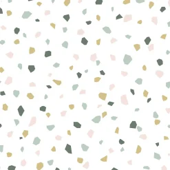 Walls4You papier peint imitation terrazzo multicolore sur blanc - 53 cm x 10.05 m - 935313* Papier Peint Géométrique