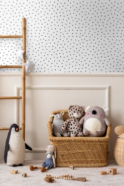 Online Walls4You papier peint petits points noir et blanc - 53 cm x 10.05 m - 935303