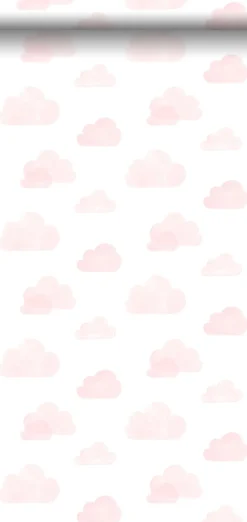 Discount Walls4You papier peint petits nuages rose clair - 53 cm x 10.05 m - 935302