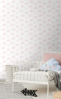 Discount Walls4You papier peint petits nuages rose clair - 53 cm x 10.05 m - 935302