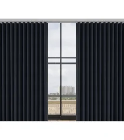 Secodir WAVE - Tringle Rail - L. 1,50 m - Ouverture Centrale - Effet Vague* Panneau Japonais